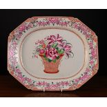 A Famille Rose Octagonal Meatplate. The