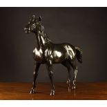 A Large Dark Brown Patinated Bronze Hors