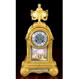 A Fine 19th Century Ormolu and Porcelain Mounted Striking Mantel Clock, retailed by Charles Crich,