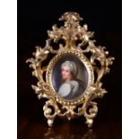 A Small Oval Berlin KPM Porcelain Portrait Plaque of Beatrice Cenci (1577-1599) depicting the