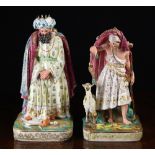 A Pair of Large 19th Century Jacob Petit Style Porcelain Figural Perfume Bottles modelled in the