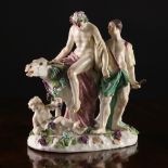 A Porcelain Figure Group: 'Silenus on Donkey', after an 18th Century Meissen Piece modelled by F.E.