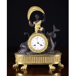 A Fine Quality French Empire Bronze & Gilt Bronze Mantel Clock.