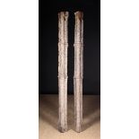 A Pair of 13th/14th Century Carved Gothic Oak Column-cluster Supports,