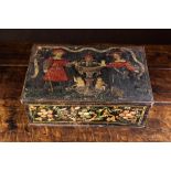 A Late 16th Century Painted Alpine Folk Art Casket of rectangular form.