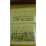 Two hand coloured prints of Egyptian sce