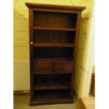 A modern hardwood bookcase with two cent