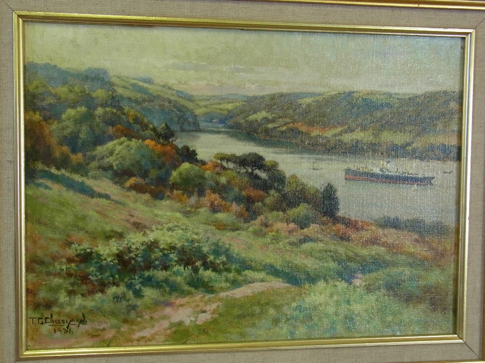 A pair of oil on board - Estuary scenes - Image 3 of 4