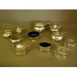 A collection of eleven silver salts and