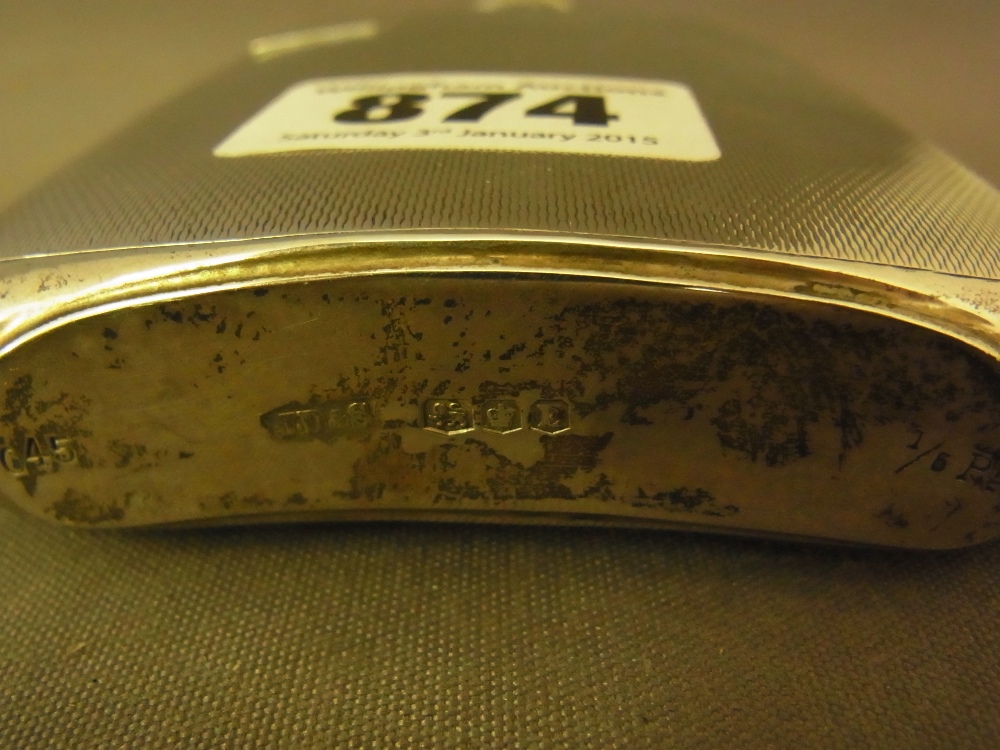 A good silver Hip flask with engine turn - Image 4 of 5