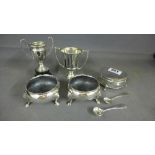 A pair of Victorian silver salts - consi