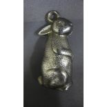 A silver Rabbit rattle - Height 6 cm - W