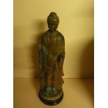 A pottery Guanyin figure - Height 34 cm