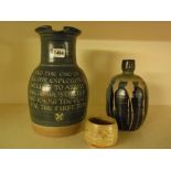 A Studio pottery stoneware bottle vase b