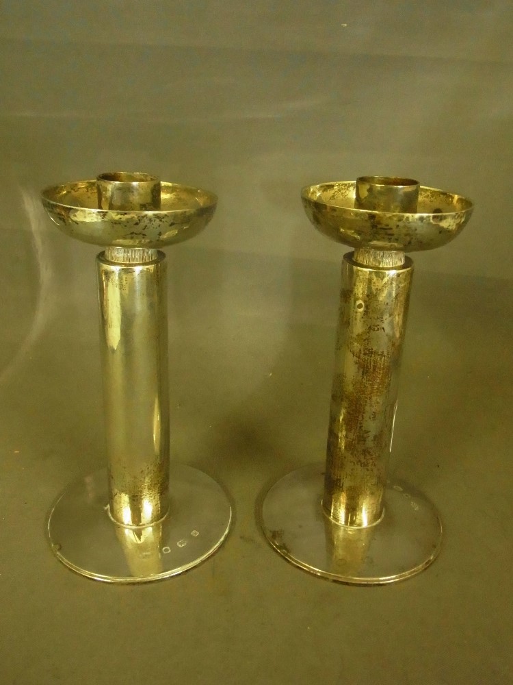 A pair of modern silver Arts and Crafts