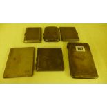 Six assorted silver cigarette cases - To