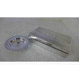 A silver desk cigarette box - 15 cm x 9