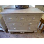 A Farmhouse style seven drawer chest W 1