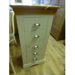 A painted five drawer tallboy chest W 53