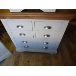 A painted four over two chest of drawers