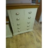 A painted 4+3 chest of drawers W 98cm x