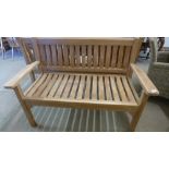 A Bramblecrest teak bench - 130cm wide