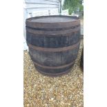 A coopered oak whisky barrel - Height 84