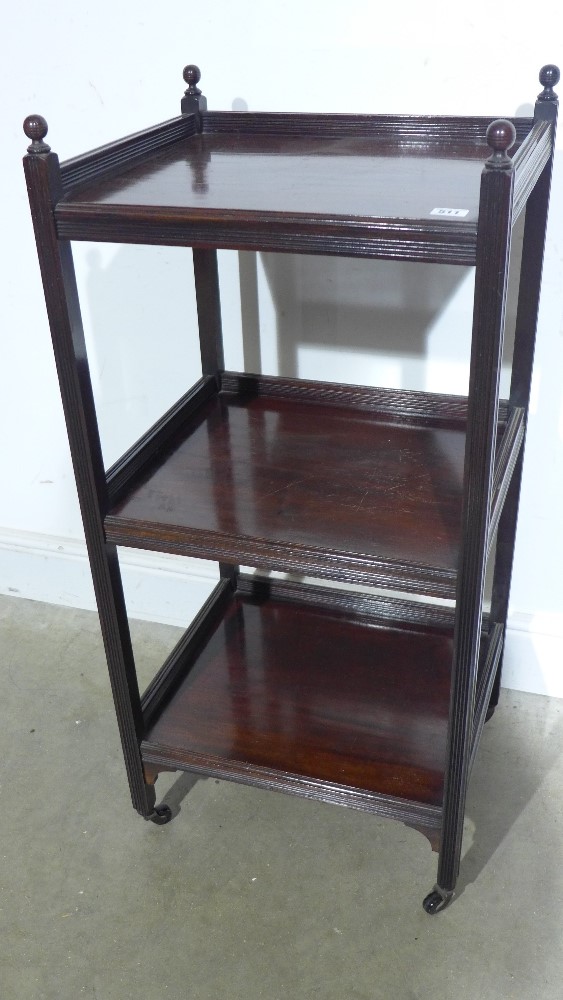 An Edwardian mahogany three tier whatnot - Image 2 of 2