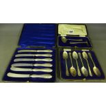 A cased set of six silver teaspoons - Sh