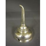 A silver wine two piece Georgian funnel