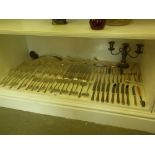 A silver plated eight place cutlery set,
