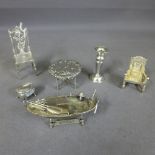 A collection of silver miniatures to inc