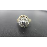 A diamond cluster ring - Set with brilli