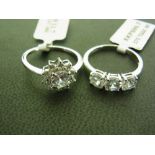Two 9ct gold zircon rings - To include a