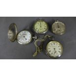 Four assorted silver pocket watches