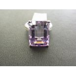 An amethyst and topaz ring - Stamped 925