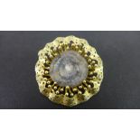 An 18ct gold quartz geode brooch - Of ab