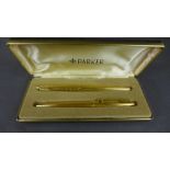 A Parker gold plated cartridge pen and b