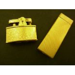 A gold plated Dunhill pocket gas lighter