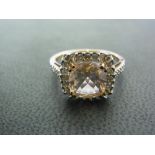 A 9ct gold morganite and diamond cluster