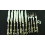 A set of six Victorian silver handle and