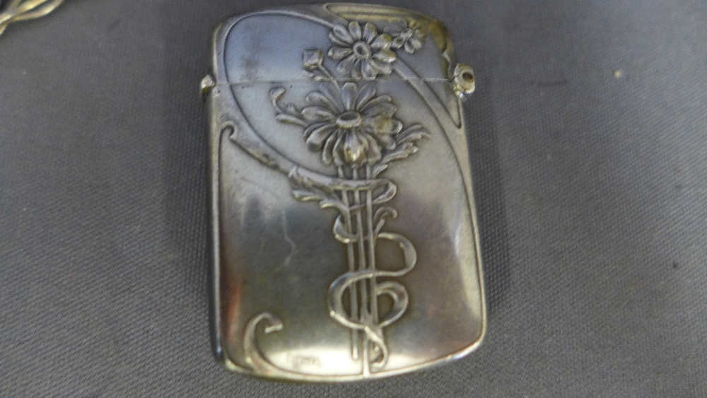 Two silver cigarette cases, a silver ves - Image 4 of 4