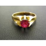 A synthetic ruby single-stone ring - Sta