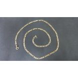 A 9ct gold fetter and three link chain -