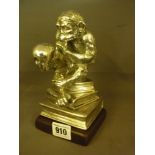 A silver plated Darwin's monkey table li