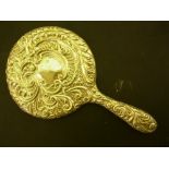 A hallmarked silver hand mirror - Birmin