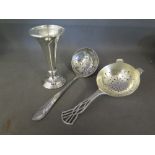 A silver strainer and sifter approx 2 tr