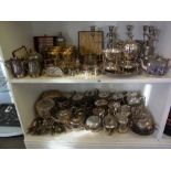 A large collection of silver plated item
