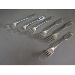 A set of six good silver forks hallmarke