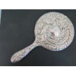 A hallmarked silver hand mirror - Birmin